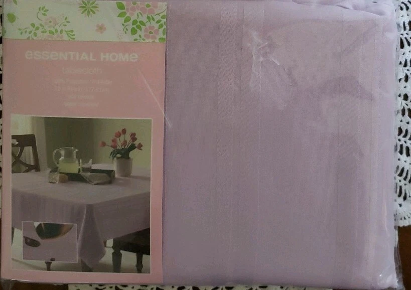 Essential Home Tablecloth ~ 70" Round ~ Purple (Neutral) ~ Polyester - Image 3 of 3