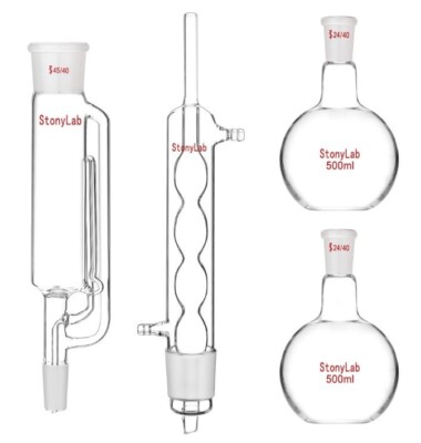 Stonylab 500ml Soxhlet Typ Extraktionsgerät Borosilikatglas Komplettgerät