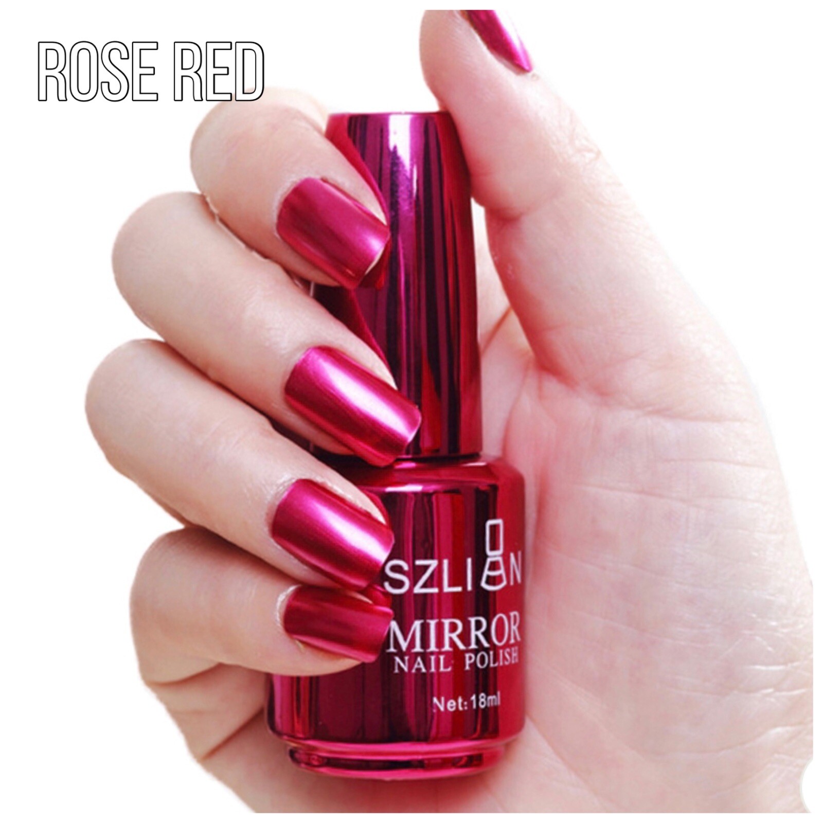 20ml CHROME MIRROR EFFECT NAIL POLISH VARNISH METALLIC ART PINK Gold