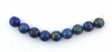 NINE 10mm Round Natural Undyed Lapis Lazuli Gem Stone Gemstone Bead COL9SL3