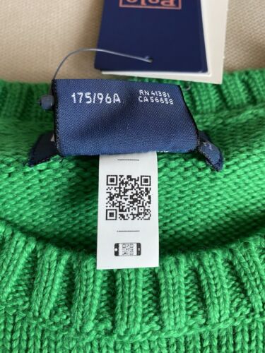 Polo Ralph Lauren Womens Green Jumper Sweater American Flag Cotton M RRP349 - Picture 6 of 15