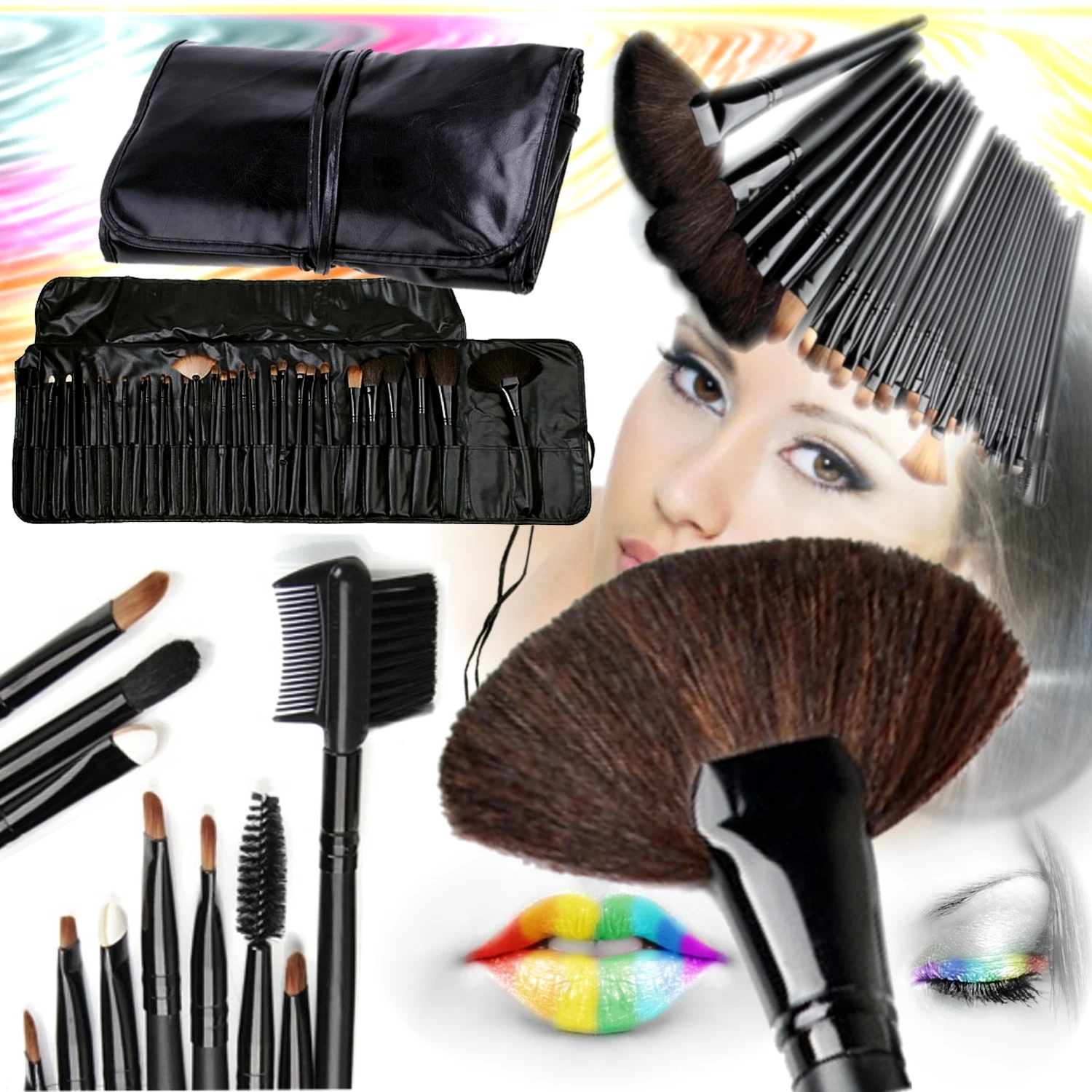 Pro Makeup Brush Set in Case - 32 Pieces - Awesome BRIDESMAID Gifts!