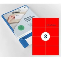 Rillprint – Etikett 105 X 74 Mm, Fluorrot, 800 Etiketten