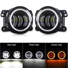 2 pcs 4 Inch LED Fog Lights 60W Amber Yellow CREE Led Chips Offroad Driving