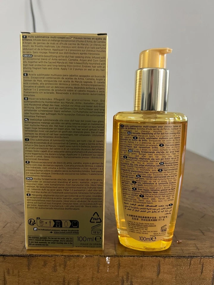 Kerastase Elixir Ultime питательное масло для волос увлажняющая гладкая вьющаяся сыворотка - свежая - Изображение 2 из 3