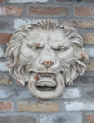 Rustikaler Vintage Stil Löwenkopf Wandrelief Dekoration Tier Wandbild Wohndeko