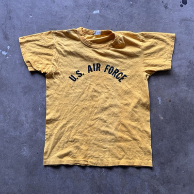 RARE vtg 60 s Stedman U.S. Air Force single stitch Yellow Cotton tee Men's M
