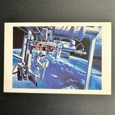 Vintage 1991 NASA Space Art Postcard Fire Below Harold Smelcer Smithsonian 0509