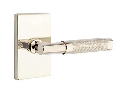Emtek Select Passage, Rectangular Rosette, T-Bar Stem, Knurled Handle US14 RH