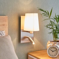 Lindby Wandleuchte, Wandlampe Innen 'Aiden' (Modern) In Alu Aus Textil (1 Flammi