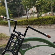 Manillar de bicicleta PERSONALIZADO TIPO W 800 mm x 175 mm x 22,2 mm Chopper Cruiser EBike NEGRO