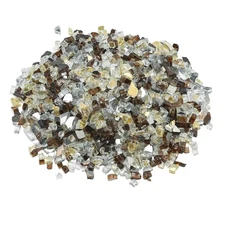 10lb 1/2-Inch Fire Glass Rocks - Copper Gold Clear for Fireplace or Fire Pit