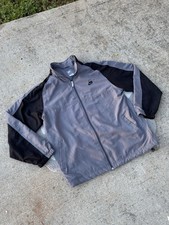 Nike Men's Track Jacket Full Zip Grey/Black Size XL Vintage 90s Early 2000s