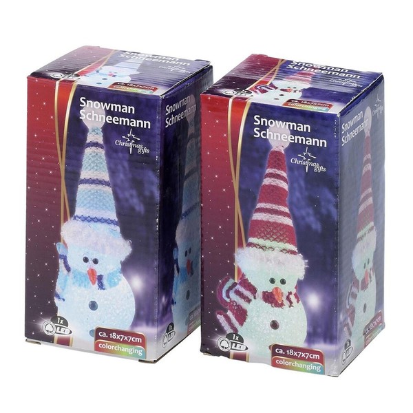 24X Weihnachten Schneemann Mit 1LED Farbwechsel Advent Dekoration Ambiente TOP-image