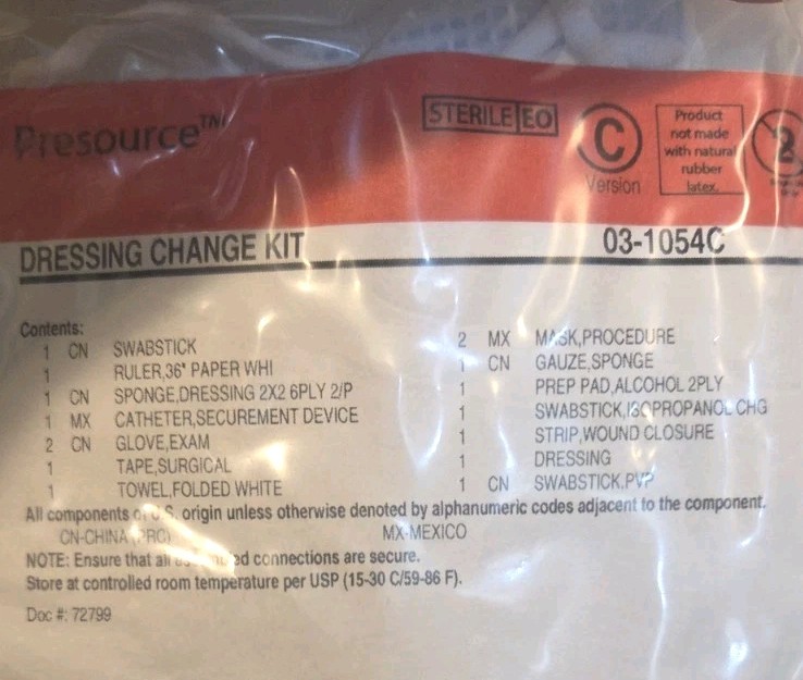 Cardinal Health Dressing Change Kit 03-1054C (Qty 5 Exp 2026)