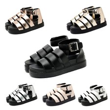 LADIES WOMENS FLATFORM GLADIATOR PLATFORM CHUNKY SOLE STRAPPY SUMMER SANDALS