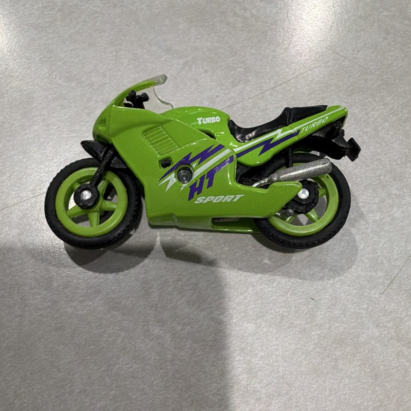 Turbo HT Sport Toy Motorcycle Plastic Diecast Green/Black/Purple/White