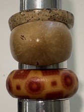 3 Bentwood Wood Finger Rings Boho Bohemian Wooden Colorful Ring