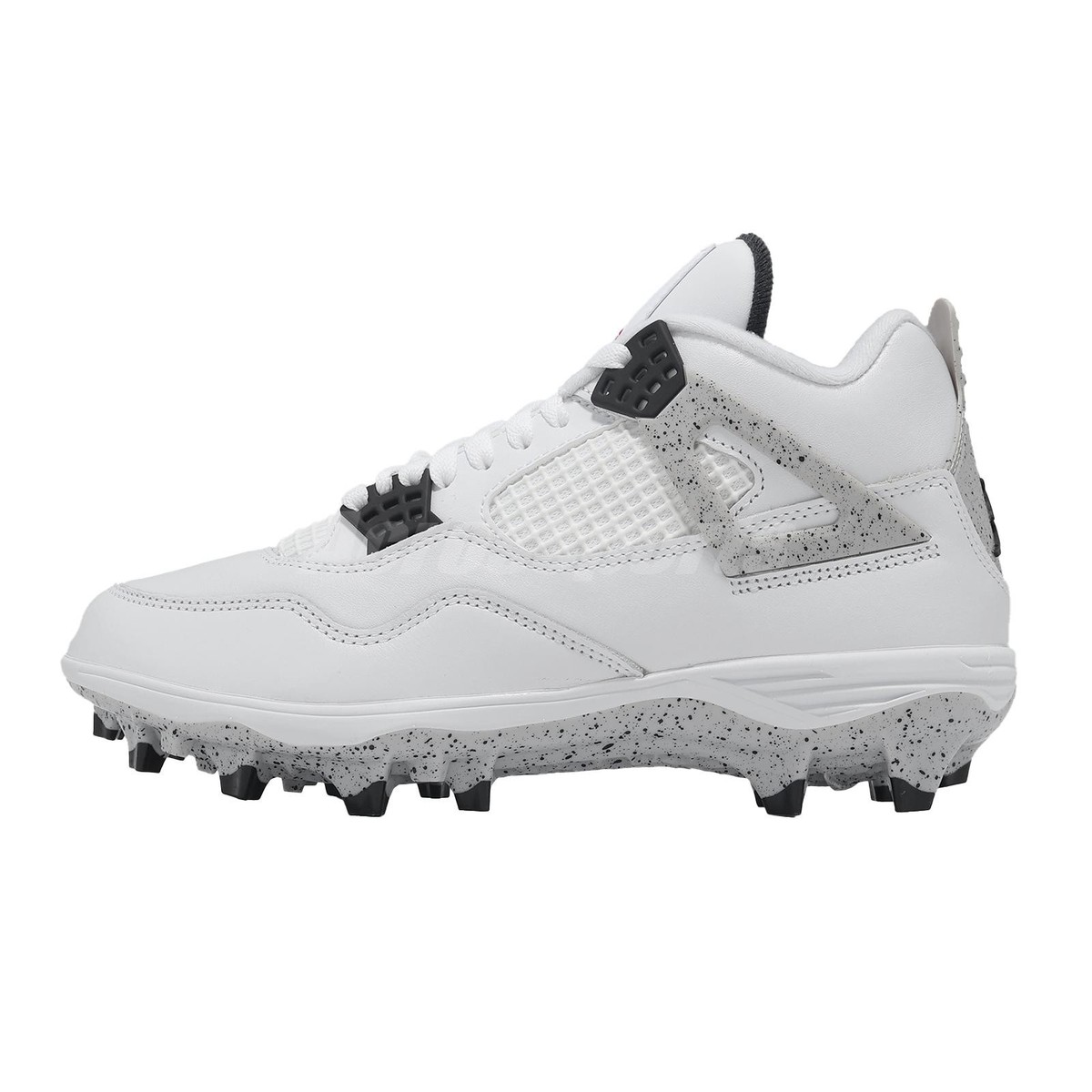 Nike Jordan 4 Retro TD White Cement Cleat Men Soccer Football AJ4