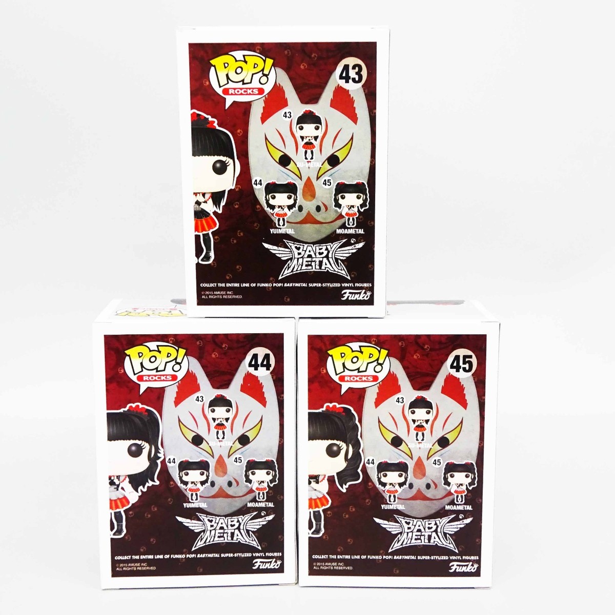 FUNKO POP! ROCKS BABYMETAL SU #43 YUI #44 MOA #45 SET OF 3 Vinyl