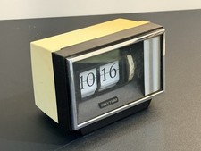 Rhythm Japan Vintage Flip Clock Retro Space Age Tischuhr voll funktionsf&auml;hig selten