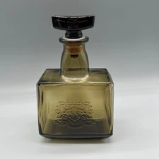 Vtg Suntory Royal Japan Smokey Green Glass Empty Liquor Bottle w/ Cork Stopper
