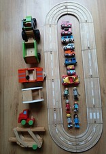 Wooden Traintrack And Cars With Figures Bundle Job Lot