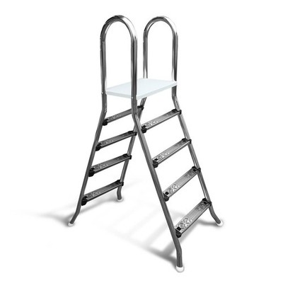 Poolleiter Aufstellleiter 2x4-stufig CLASSIC 120 aus Edelstahl V2A Höhe 120cm