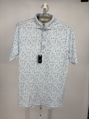Johnnie-O Tacos Y Tequila Nanea Hawaii Skull Cactus Golf Polo Mens S Permafrost