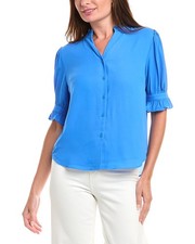 T Tahari Split Neck Blouse Women's