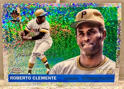 JERSEY NUMBER MATCH! 2025 Topps Chrome Platinum Roberto Clemente Speckle 21/150!