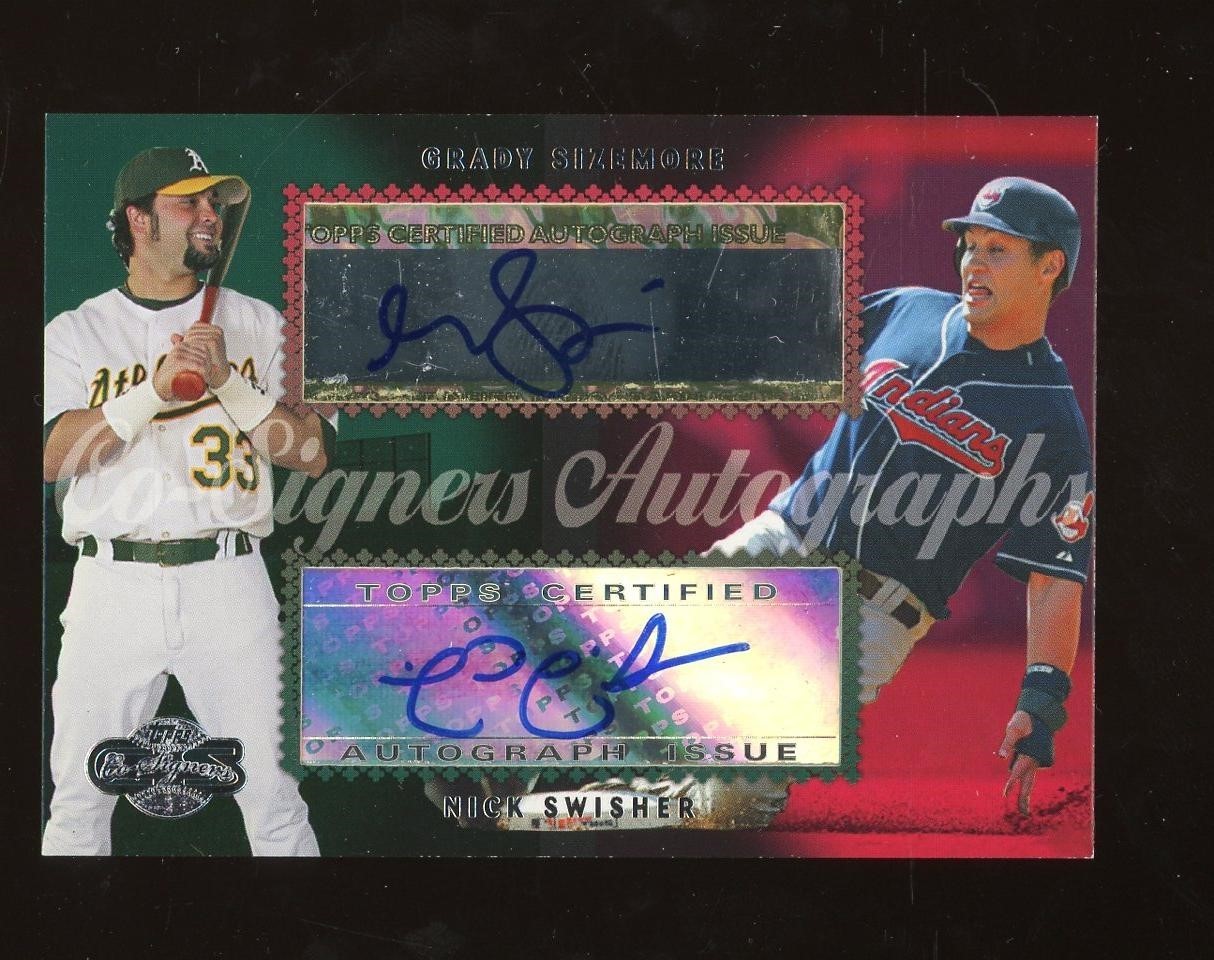2006 Topps Co-Signers #CS-84 Grady Sizemore/Nick Swisher Signers Autos *d2