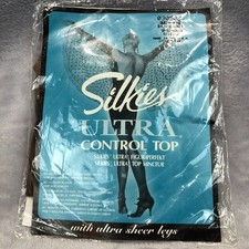 SILKIES ULTRA Pantyhose Control Top NOS Queen XL Honey Beige 1 Pair USA Made