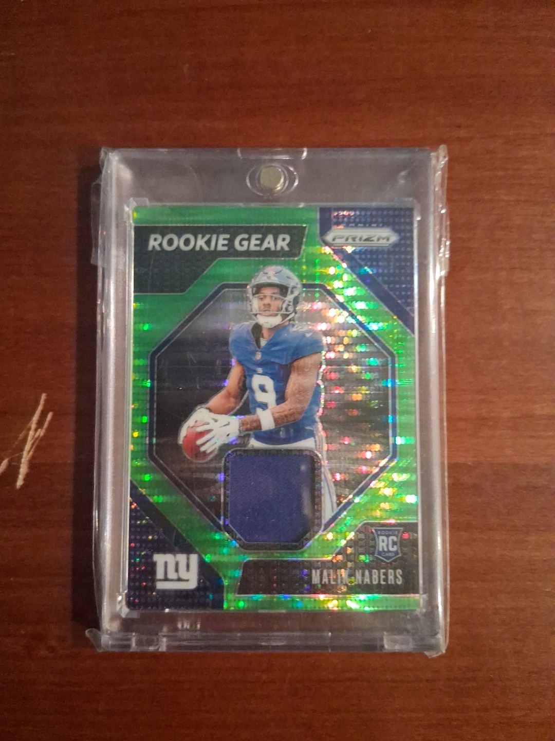 2024 Panini Prizm - Rookie Gear Malik Nabers #RG-MNS Neon Green Pulsar Prizm