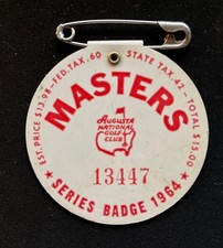 1964 Masters Tournament Badge - Arnold Palmer Champion