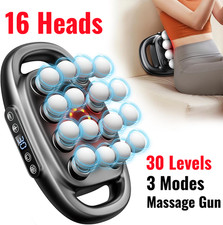 16 Head Massage Gun Deep Tissue Muscle Therapy Percussion Back Neck 30 Gears UK
