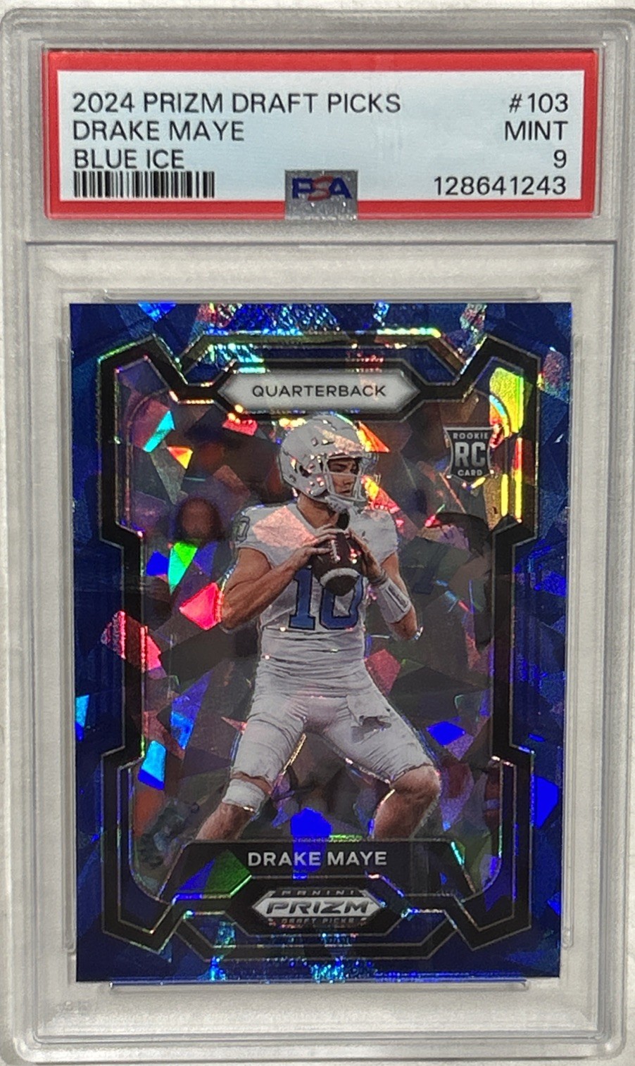 2024 Prizm Draft Picks Drake Maye Blue Ice /99 PSA 9🔥🔥