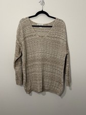 Vintage Knit Avenue Textured V-Neck Cotton Sweater | Made in USA | Plus Size 2X