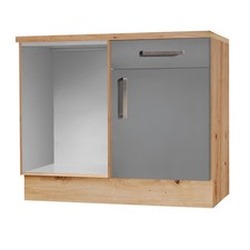 Eckanrichte DAVOS - schiefergrau - Artisan Eiche - 110 cm Küchenschrank