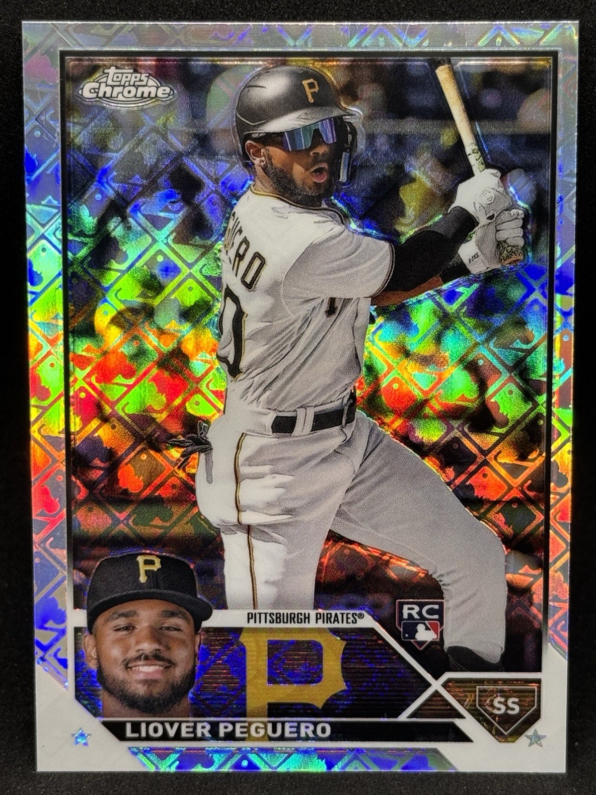 Liover Peguero 2023 Topps Chrome #72 Logofractor Rookie (RC) - Pirates