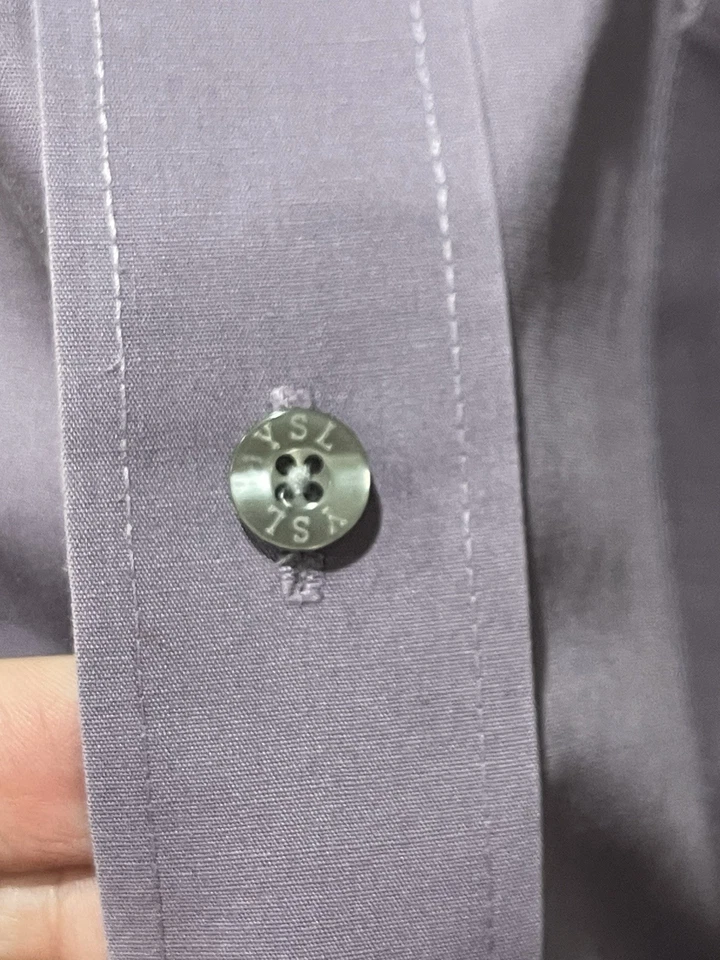 Camisa abotonada vintage Yves Saint Laurent para hombre de lujo Y2K clásica manga larga Foto 2 de 4