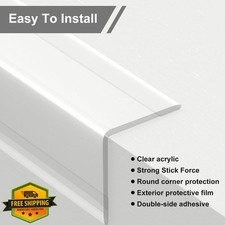 Clear Wall Corner Guards 4pc Plastic Protector 120cmx3cm Stair Cover