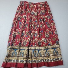 Vintage 90s Jantzen Classics Boho Floral Rayon Skirt Size 16 Made in USA