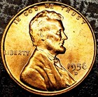 1956 D Lincoln Wheat Cent-RED GEM MS+ From A OBW Roll! RARE-Low Survival! Cheap! — photo 1