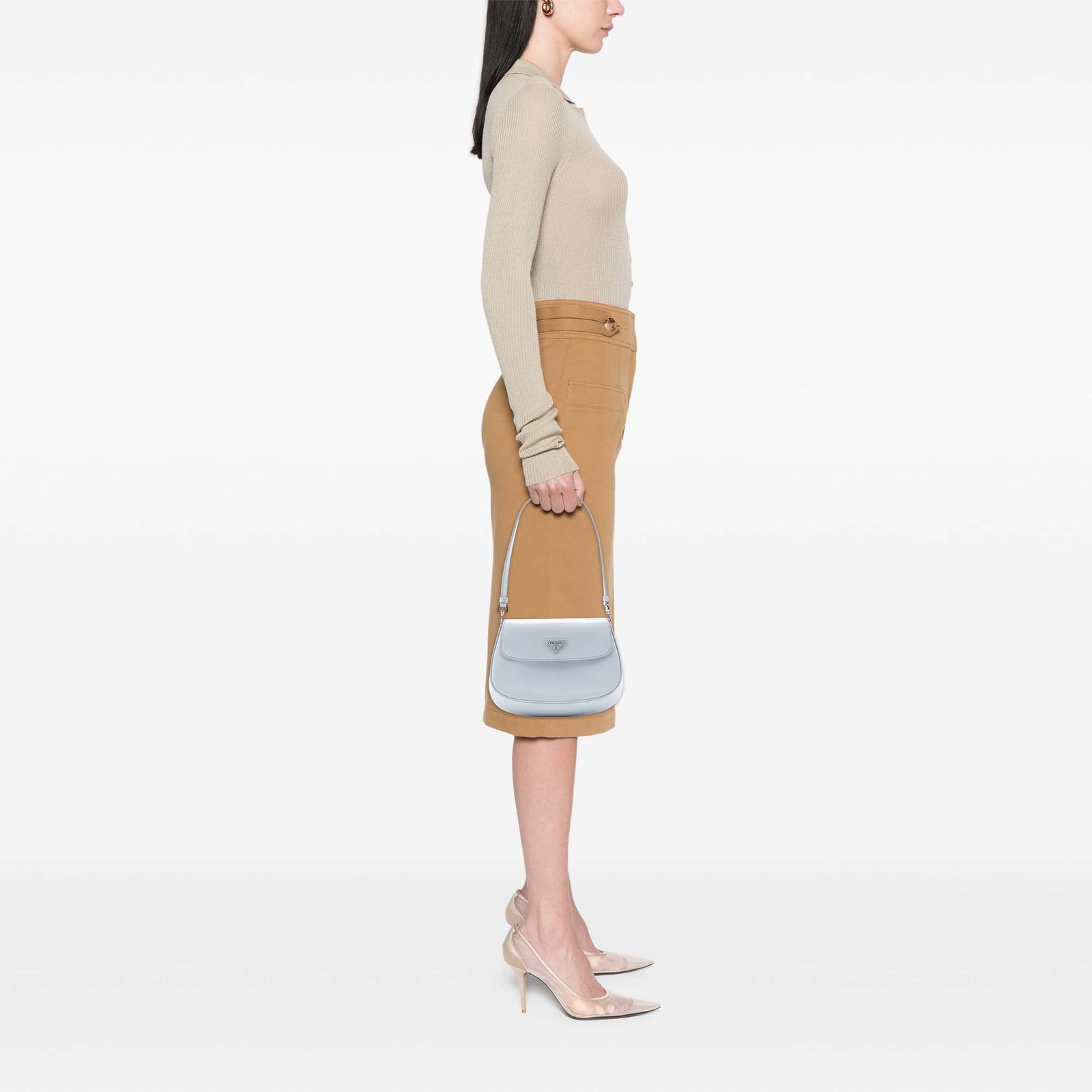 Authenticated Prada Mini Brushed Leather Cleo Fla… - image 6