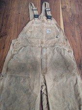 Carhartt FR Flame Resistant Duck Bib Overalls 36x30 Brown Style 101627-211...