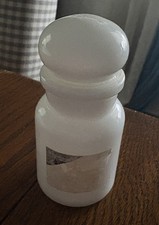 Vintage Belguim Milk Glass Apothecary Jar 