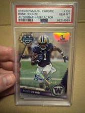 ROME ODUNZE 2023 BOWMAN U CHROME PROSPECT RC AUTO REFRACTOR 071/499 PSA 10!