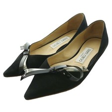 Jimmy Choo Women's Suede Black Pointed Toe Pumps 34 21cm B Condition