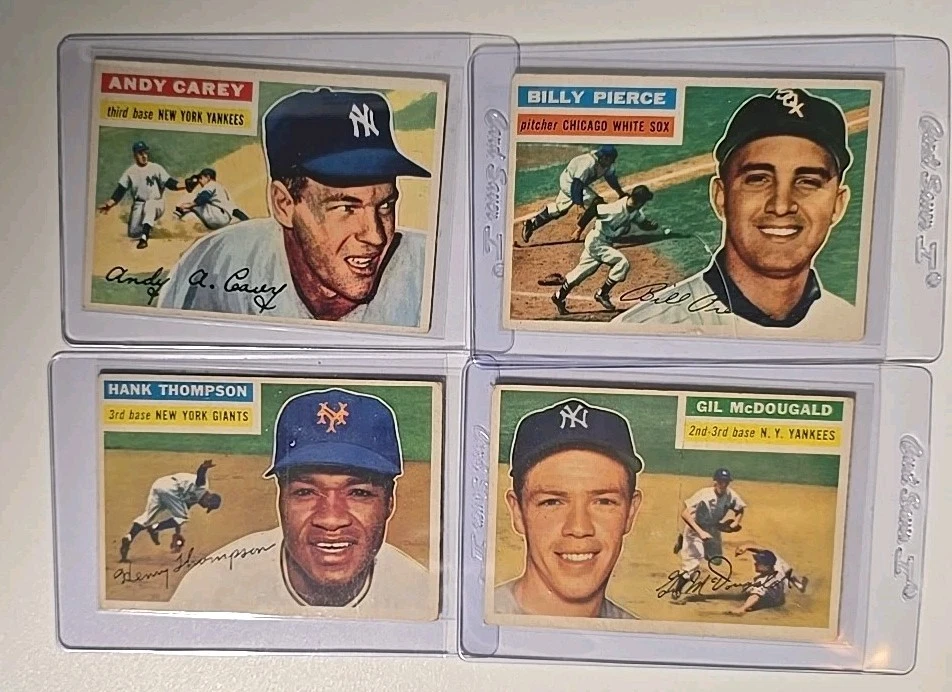 Juego de béisbol 1956 Topps Break - 10 tarjetas, respaldo gris, sin pliegues Foto 2 de 4